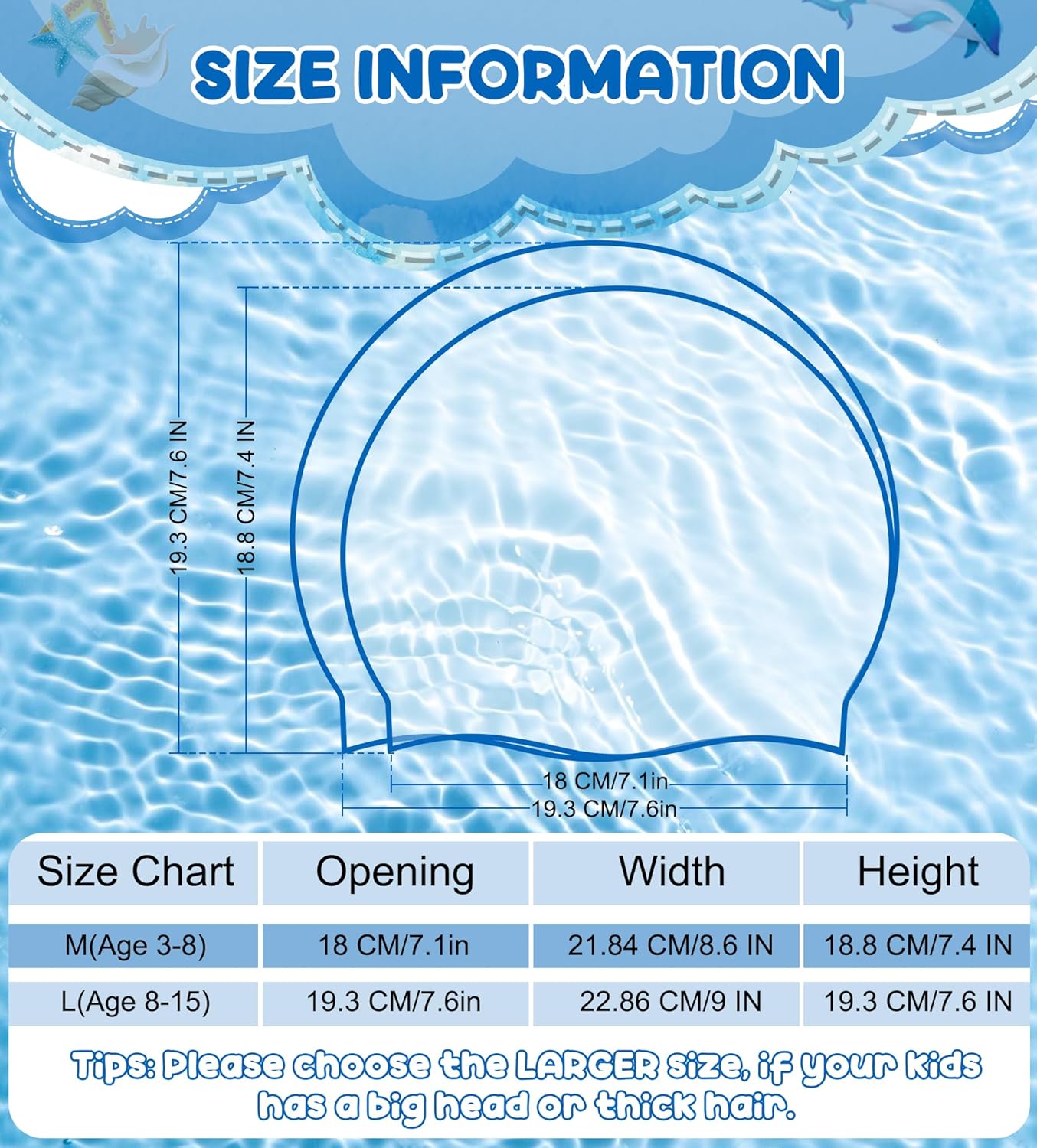 Aegend Kids Swim Cap Duo